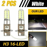 2pcs h3 16 led 12v fog light bulbsdriving lights replacement bright white interior parts professional car tuning accessories