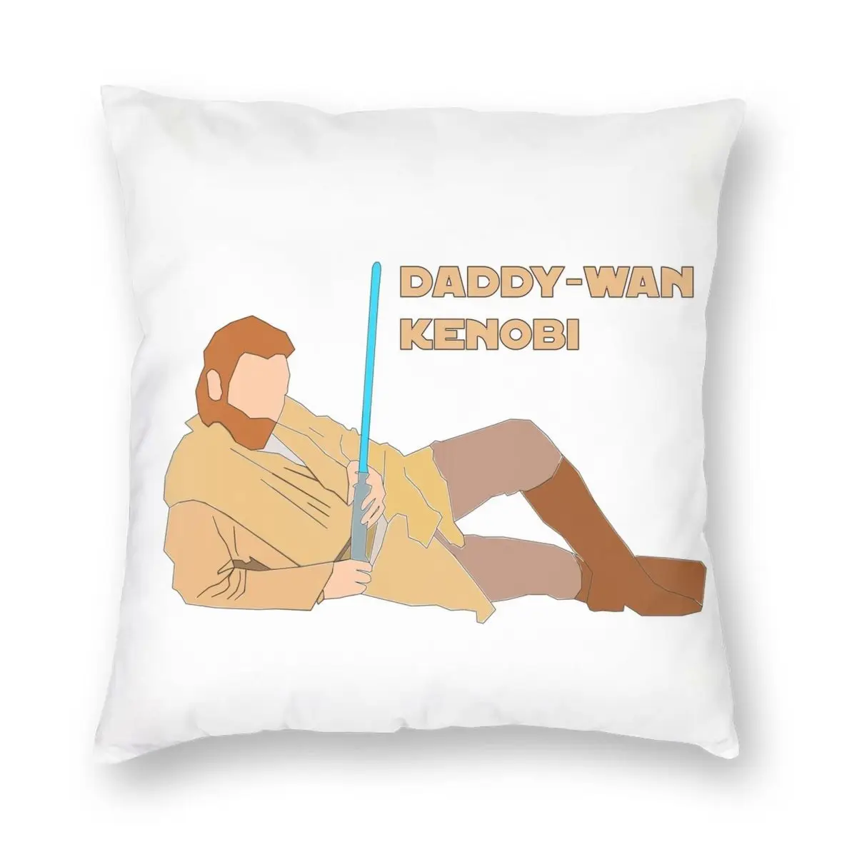 Квадратная подушка DAD-Wan Kenobi искусственная Полиэстеровая льняная бархатная