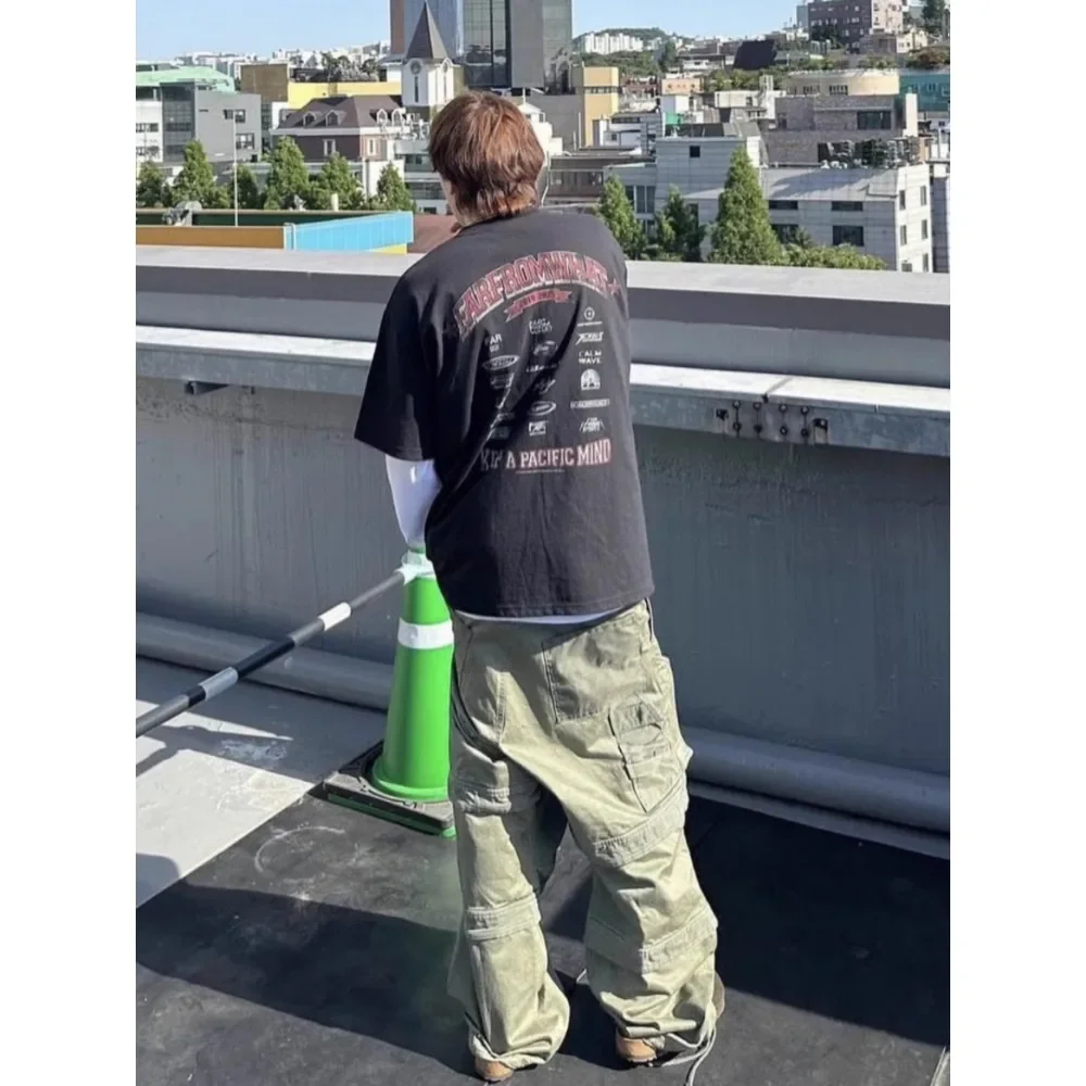 NIGO Мужская летняя винтажная хлопковая футболка с короткими рукавами и