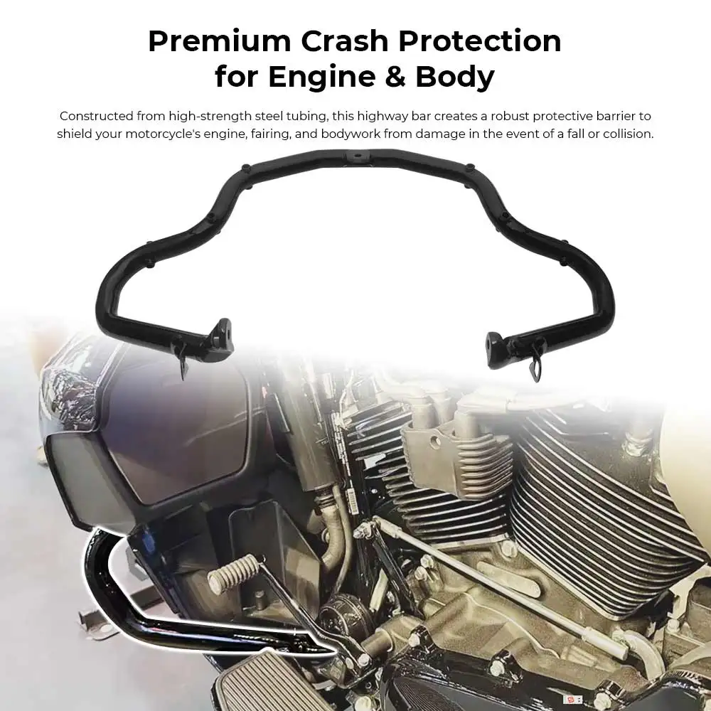 Фото Новая защитная дуга двигателя (кенгурятник) для Harley Davidson Touring FLTRXSE FLTRX FLHXSE FLHX / FLHXI 2023-2026, глянцевый черный №3