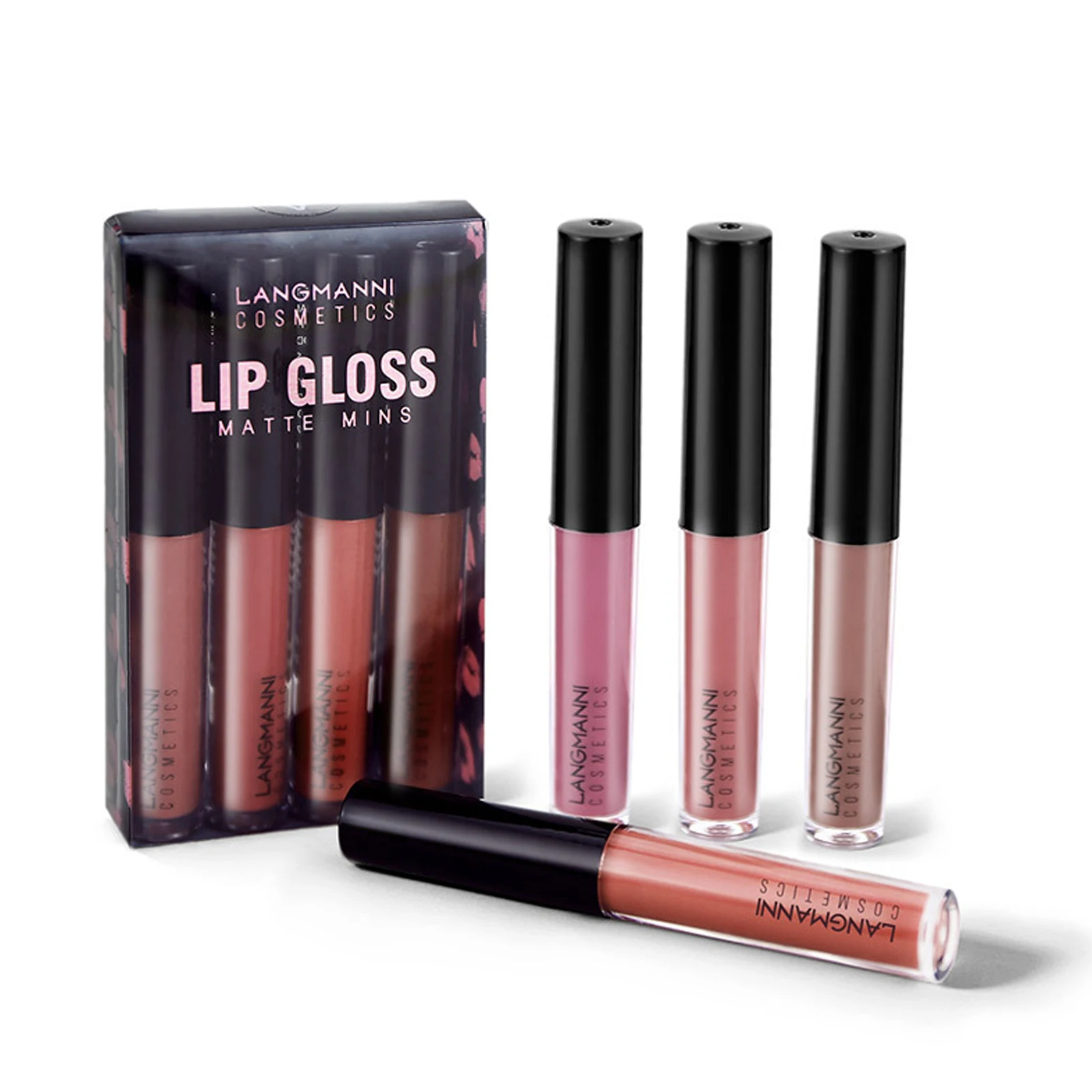 

4Pcs/Set Matte Lip Gloss Easy To Wear Long Lasting Waterproof Moisturizing Non Sticky Liquid Lipstick Sexy Lip Glaze Lip Makeup