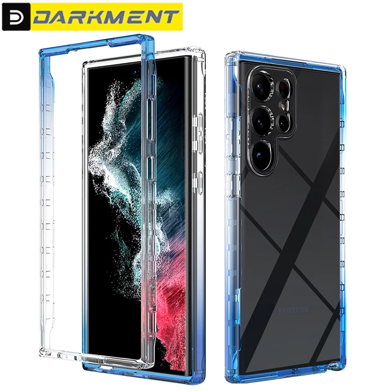 

For Samsung Galaxy S23 Ultra S23Ultra Shockproof Gradient Clear Phone Case For Samsung S23U S 23 U Soft TPU Transparent Cover