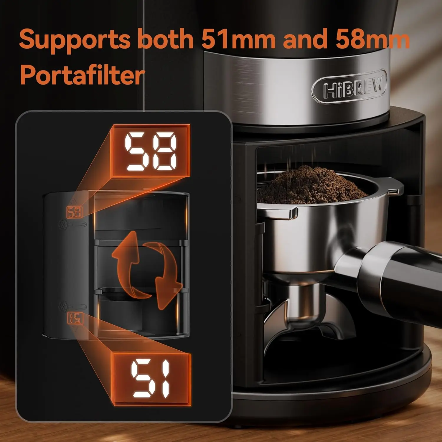 HiBrew G3A одиночная кофемолка электрическая мельница с жерновами для чайников
