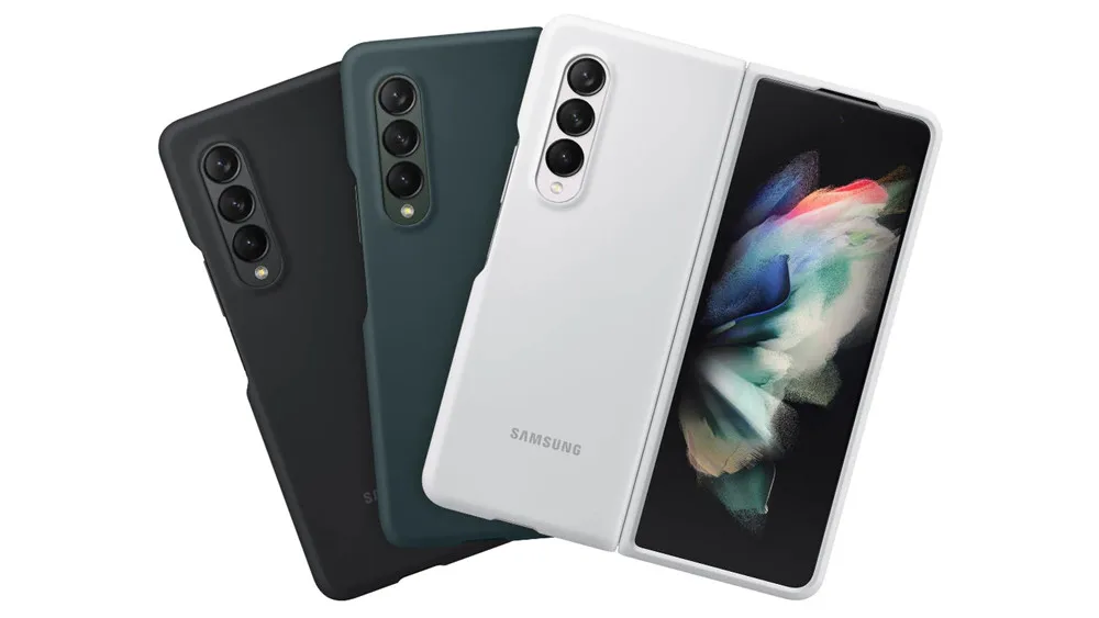 Original Samsung Z Fold3 5G W22 Silicone Cover Case For Samsung Galaxy Z Fold 3 Phone Clear Cases, EF-PF926