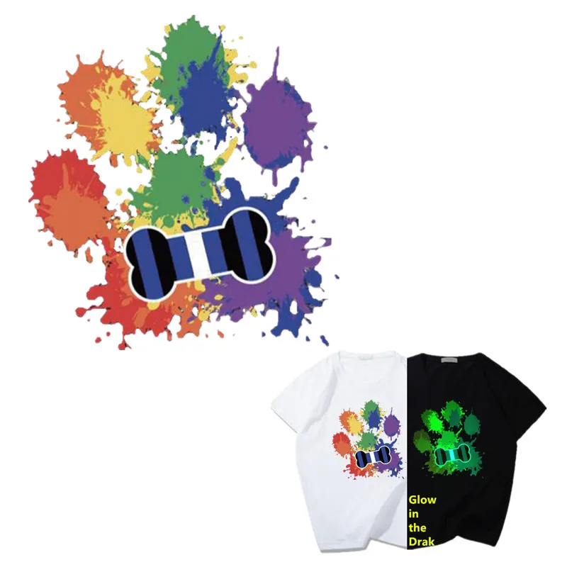 

Design Patch for clothes Animal Glow in the Dark Display Clothing Iron on Thermoadhesive Patches Luminous Party Runner