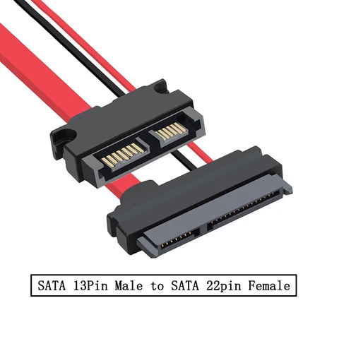 QinMSY SATA 22Pin 7+15 к Slimline SATA 13Pin 7+6  кабель