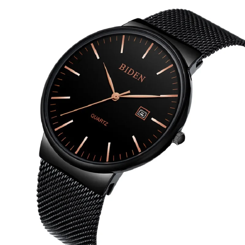

Stainless Steel Mesh Strap Men's Watch Business High-quality Fashion Wear Match Elegant Student Automatic Calendar