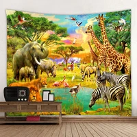 forest animal party wall hanging tapestry art deco blanket curtain hanging home bedroom living room decor