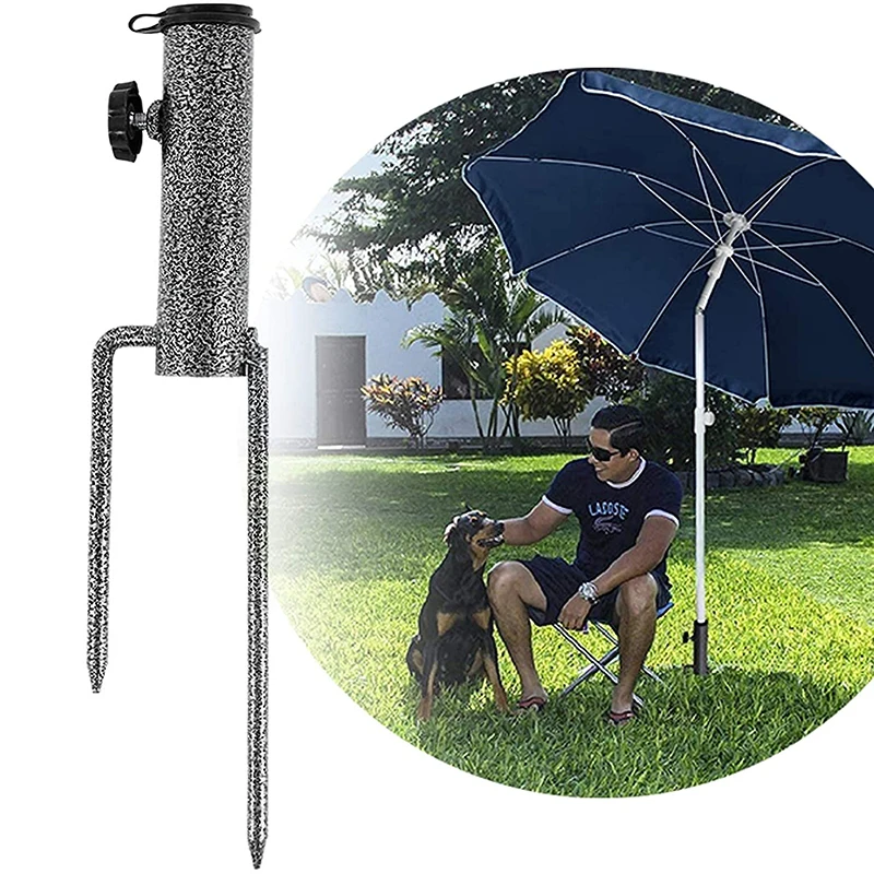 Ground Anchor Spike Summer Umbrella Ground Spike Parasol Stand Holder Metal Outdoor Stand Beach Insert Plug Garden Accessories
