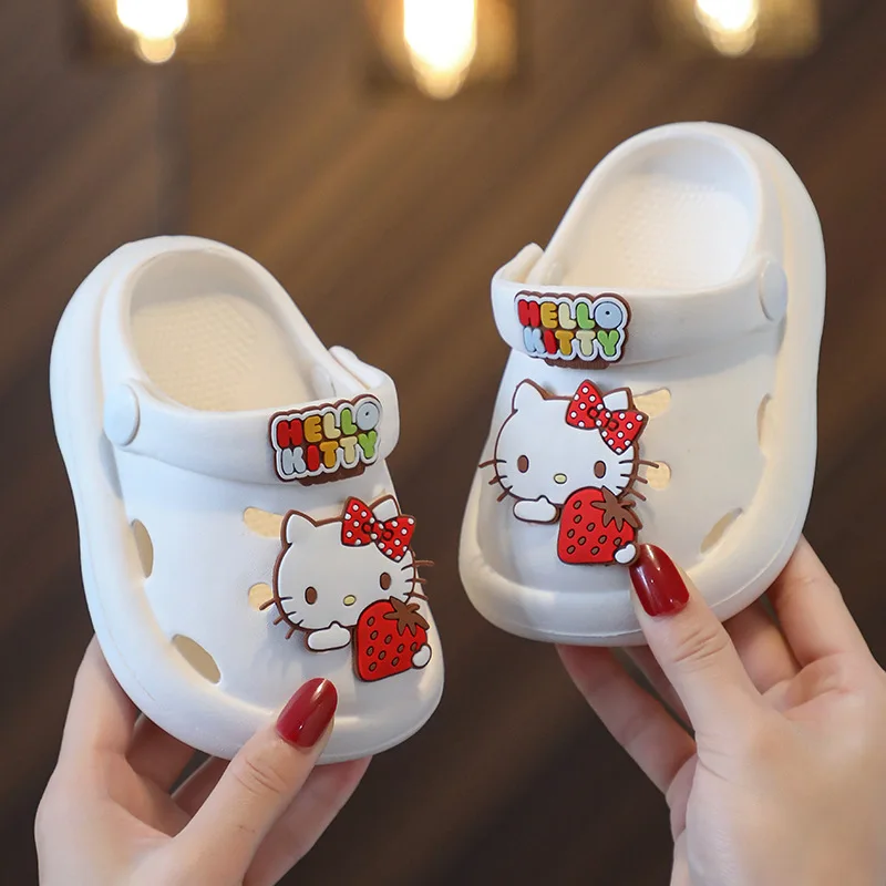 

Sanrio Children Summer Sandal Mymelody Hellokitty Cinnamorroll Kawaii Kuromi Cute Soft Bottom Anti Slip Indoor Home Slippers
