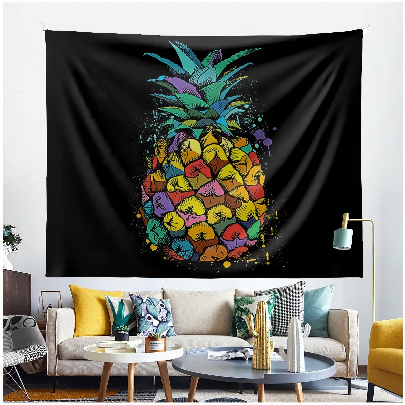 Watercolor Pineapple Tapestry House Wall Decorative Cloth Background Wall Hanging Cloth Room Graffiti Art Tapestry