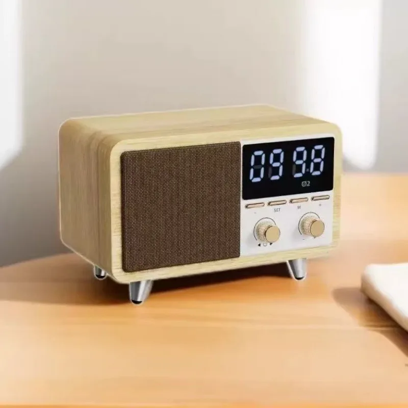 Фото CM608 Ретро Bluetooth-динамик FM-редио Портативный сабвуфер Будильник Многофункциональный музыкальный плеер Поддержка TF-карты Воспроизведение AUX №4