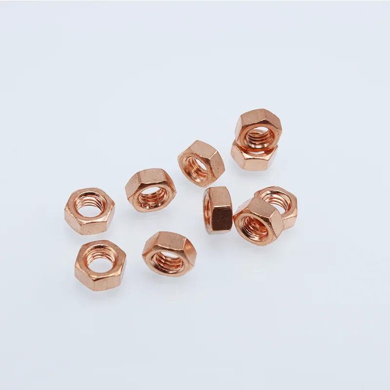 

T2 Шестигранная гайка из чистой меди Шайба Стопорный винт Крышка Болт M3 M4 M5 M6 M8 M10- M20 Шестигранные гайки с высокотемпературной проводимостью