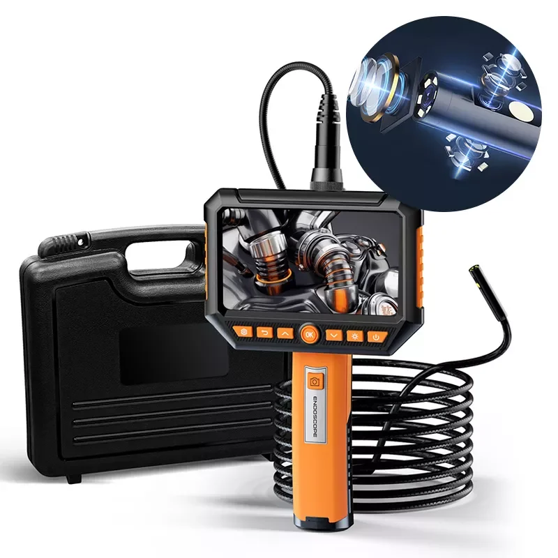 

1080P 8mm Triple & Dual Lens Handheld Endoscope Camera with 5 "IPS LCD WiFi Inspection Camera 32GB TF for Car Sewer Ins