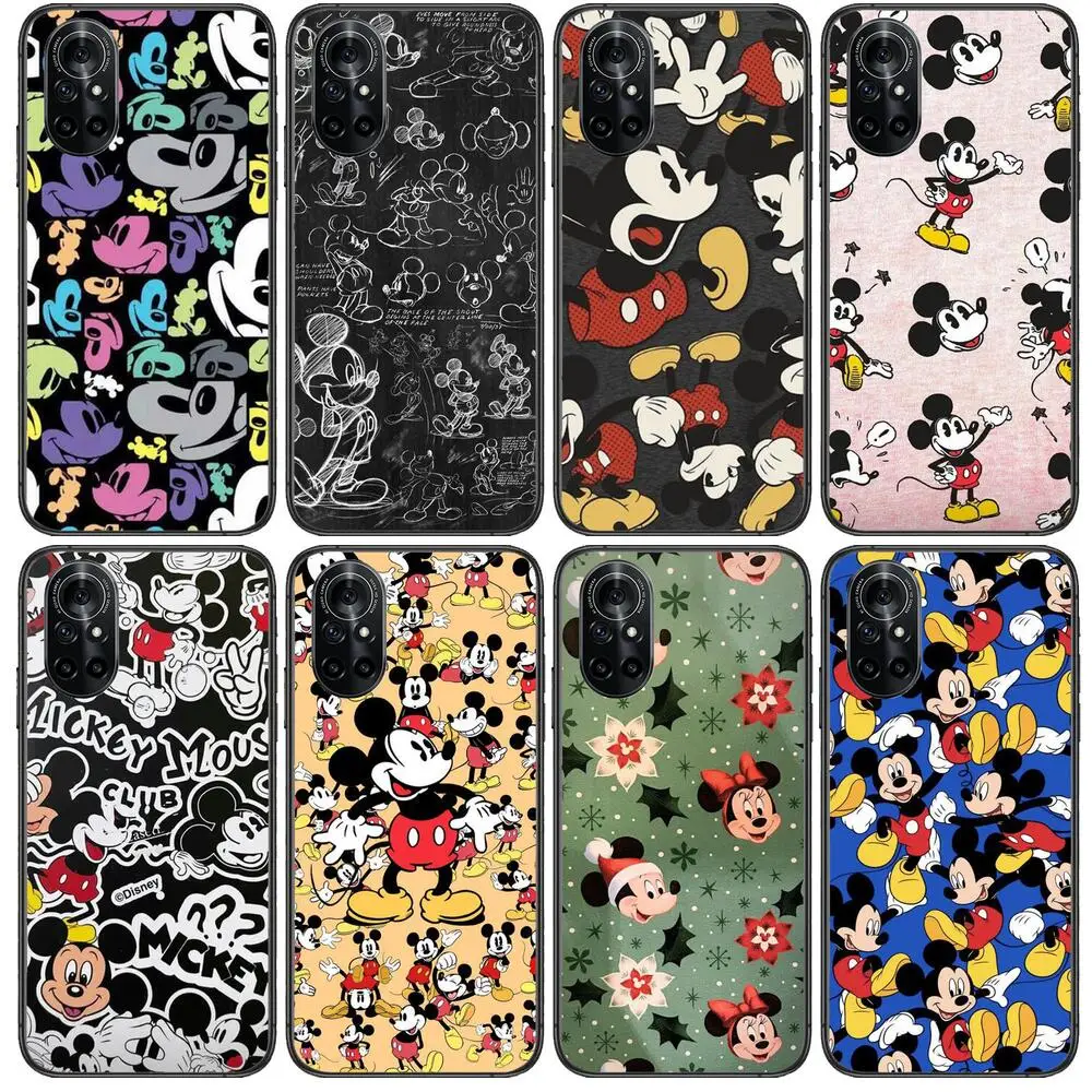 

disney Clear Phone Case For Huawei Honor 20 10 9 8A 7 5T X Pro Lite 5G Black Etui Coque Hoesjes Comic Fash design