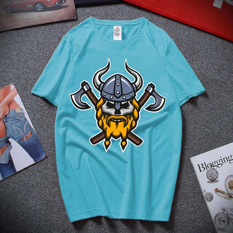 

100% Cotton Summer New Men's T-Shirt Pirate Pattern Personality Harajuku Hip Hop Street Short Sleeve Casual Loose Breathable Top