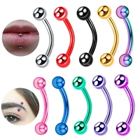 10pcs 1 2x8mm barbell eyebrow piercing labret balls stainless steel daith rook piercing jewelry finger nose rings helix earrings