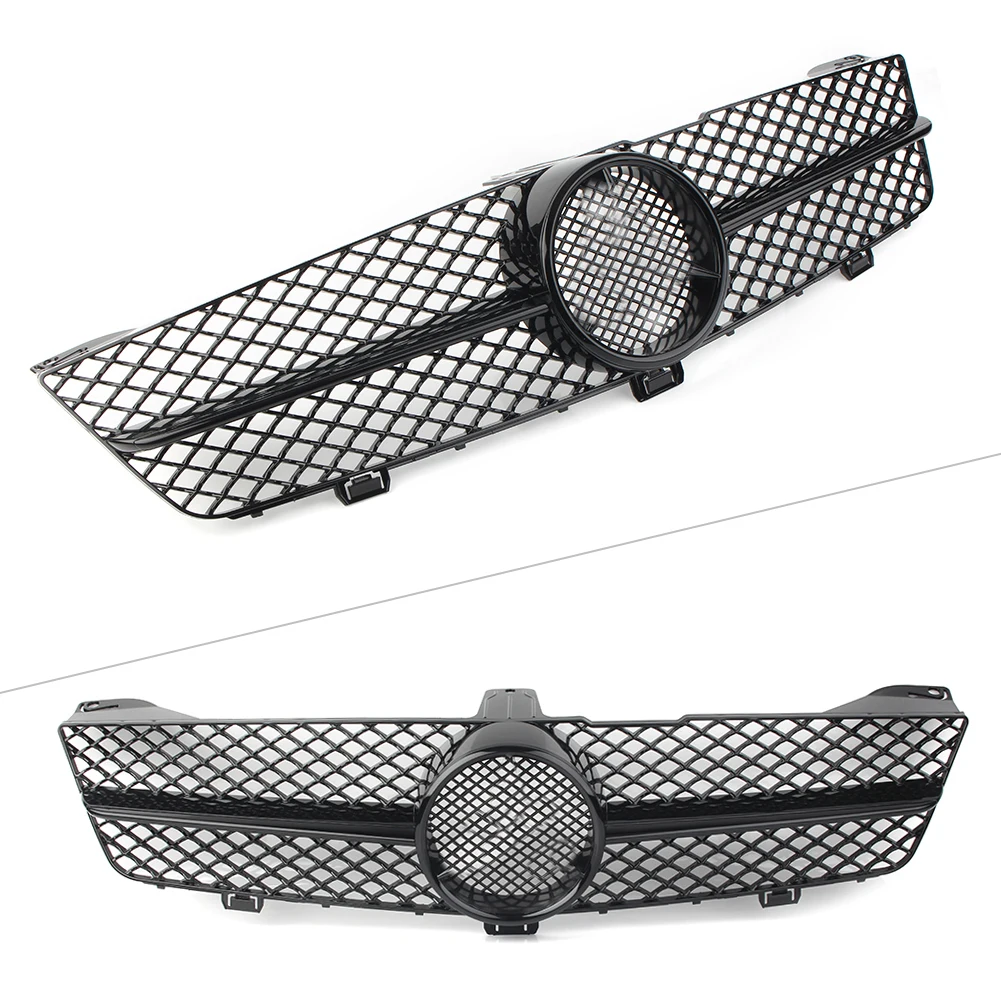 

W219 2008 2009 2010 Car Front Grille Upper Radiator Grill For Mercedes Benz CLS Glass Gloss Black ABS with Emblem fast ship