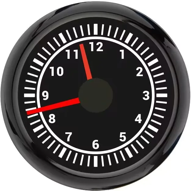 

7 цветов, цифровой автомобильный датчик с подсветкой, 12-часовой формат, датчик 52 мм для автомобиля, грузовика, яхт, 12 В, 24 Вольт