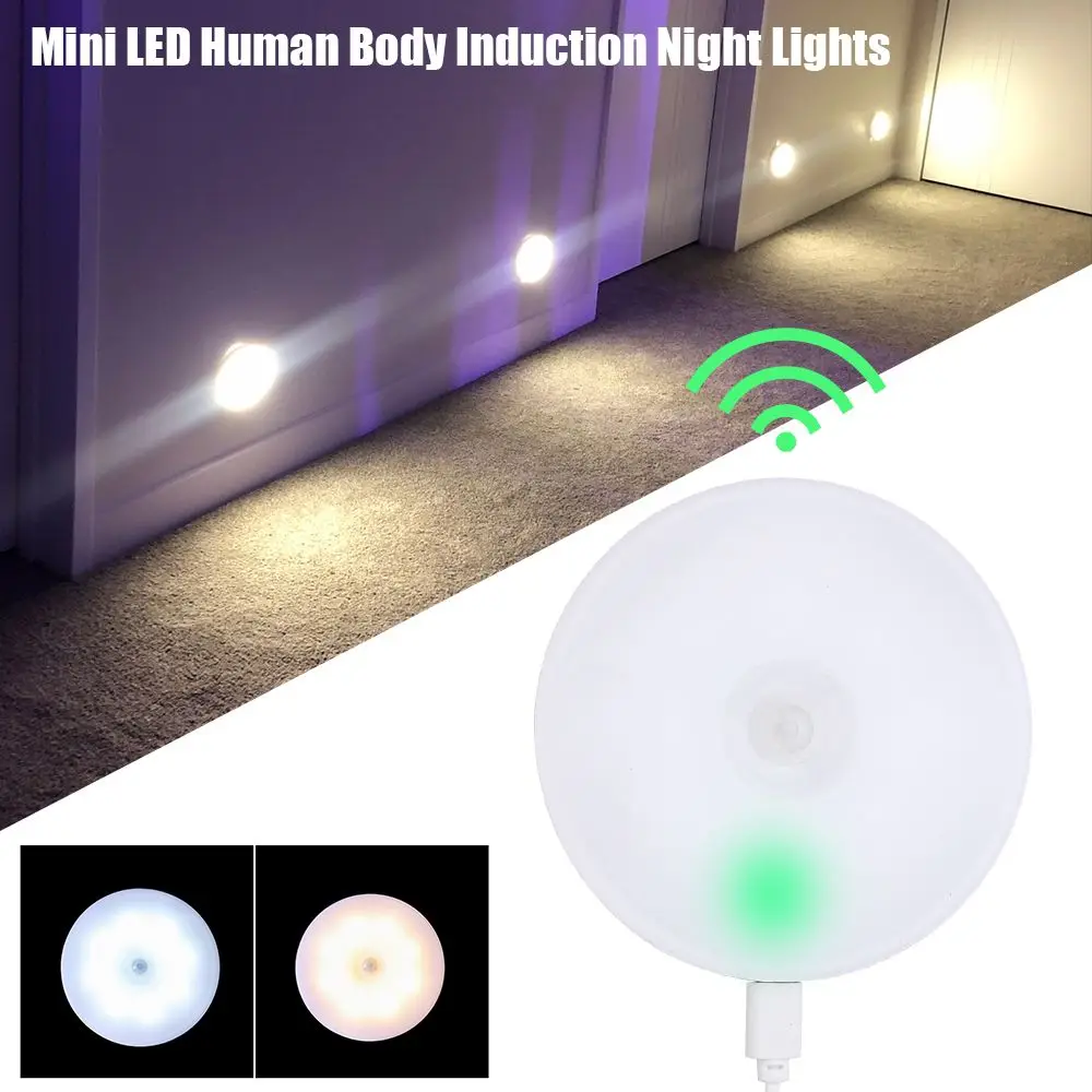 

Wall-Mounted Smart Life USB Rechargeable Human Body Induction Lights Motion Sensor Lamp LED Wireless Night Light
