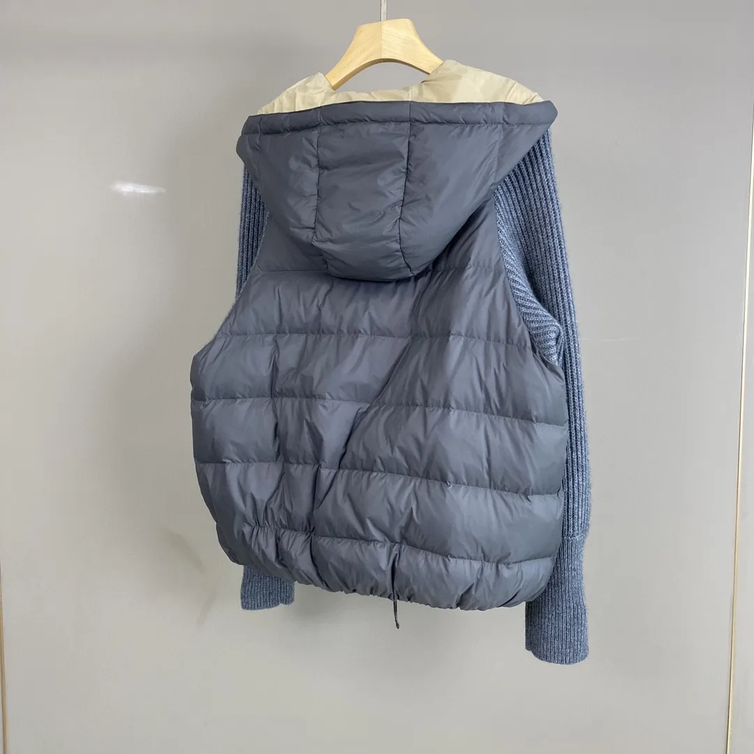 Осенний пуховик B * C с капюшоном для женщин модное женское пальто цепочкой и