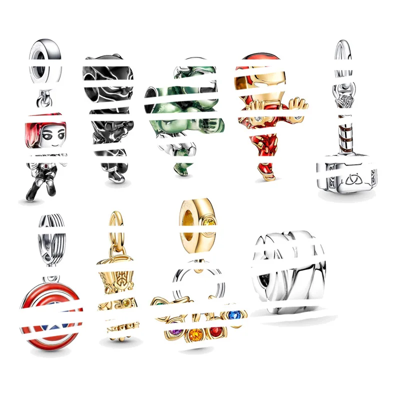 

2Pcs/Lot New Design Cute Panda & Bamboo Charm Beads Fit Cartoon Style Brand Bracelets Necklaces For Women Jewelry Making