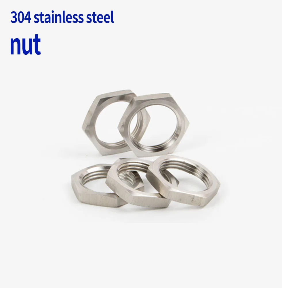 304 тонкая гайка из нержавеющей стали M22 * 1,5, шестигранная гайка, плоская тонкая металлическая гайка GB6173 на замке