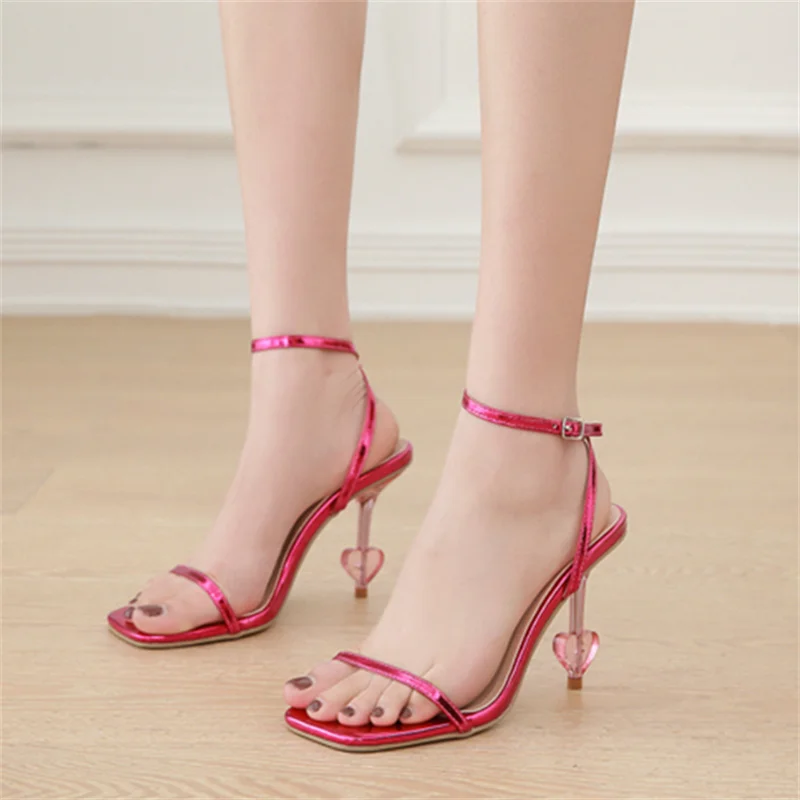 

Женские босоножки с открытым носком и ремешком на щиколотке, летние модные брендовые сандалии-гладиаторы на тонком высоком каблуке, туфли-л...