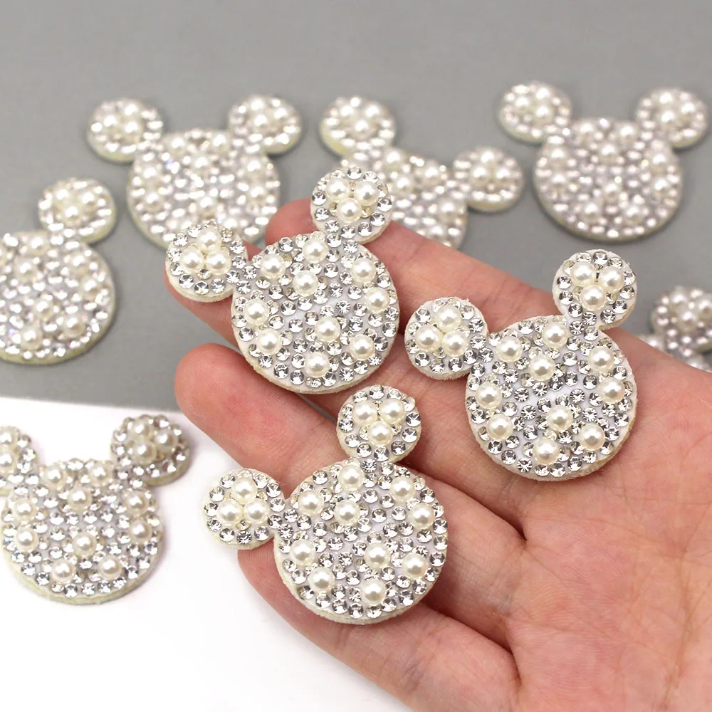 10 шт. Милая мышь с искусственными кристаллами Стразы аппликация нашивка для