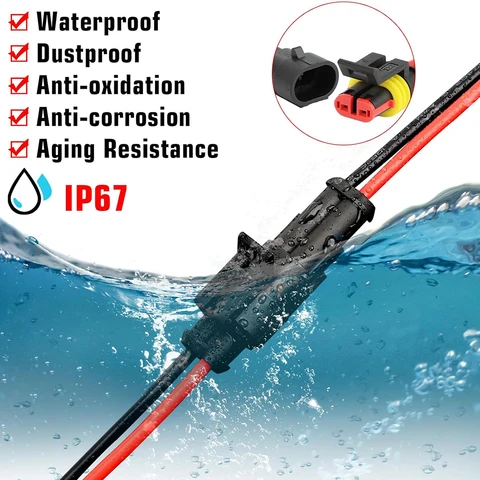 Водонепроницаемые разъемы 16AWG, 1/2/3/4 контакта, 26 комплектов