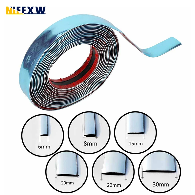 3M/5M Chrom Moulding Trim Auto Tür Schutz Aufkleber Streifen Stoßstange Grill Auto Anti-Kollision Band tür Rand Schutz Platte Aufkleber