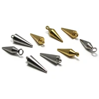 10pcslot stainless steel gold plated circular cone pendant charms for jewelry making handmade diy earrings neacklace pendants