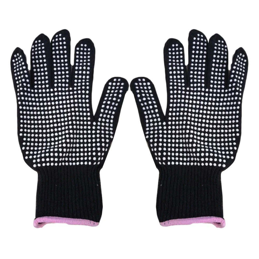 

1 Pair Heat-resistant Gloves Perm Gloves Cooking Gloves Supplies Hair Curler for Women Men (Black)
