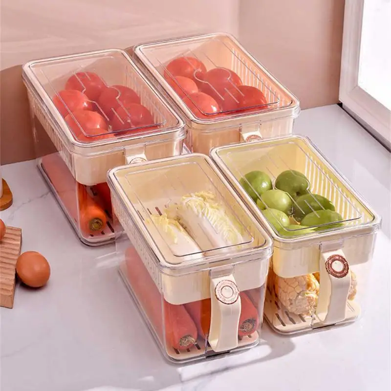 

Fresh Vegetable And Fruit Box Easy Stacking And Handling Multifunctional Crisper Refrigerator Storage Box Storage Container