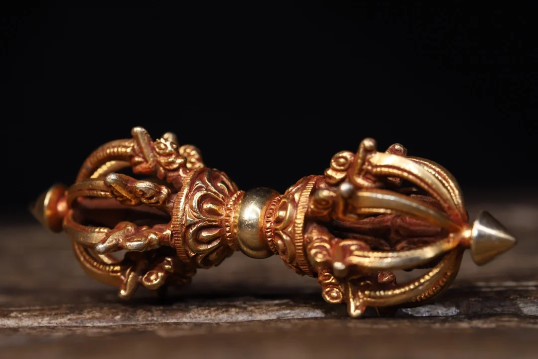 5 &quotКоллекция тибетского храма старая фиолетовая бронза позолоченная киноварь