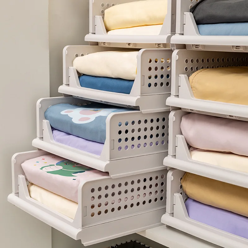 

Wardrobe Layered Storage Basket,Bed Sheet,Quilt Cover,Drawer Sorting Box,Split Pull Folding Basket,Clothes Sorting Box