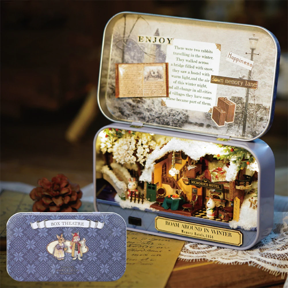 Милый кукольный дом мебель коробка театр ностальгическая тема миниатюрная