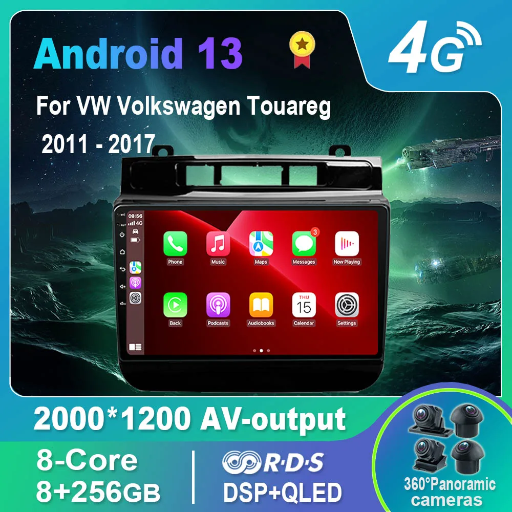 

Автомобильный радиоприемник/Мультимедийный видеоплеер Android 13,0 для VW Volkswagen Touareg 2011-2017 GPS QLED Carplay DSP 4G WiFi Bluetooth