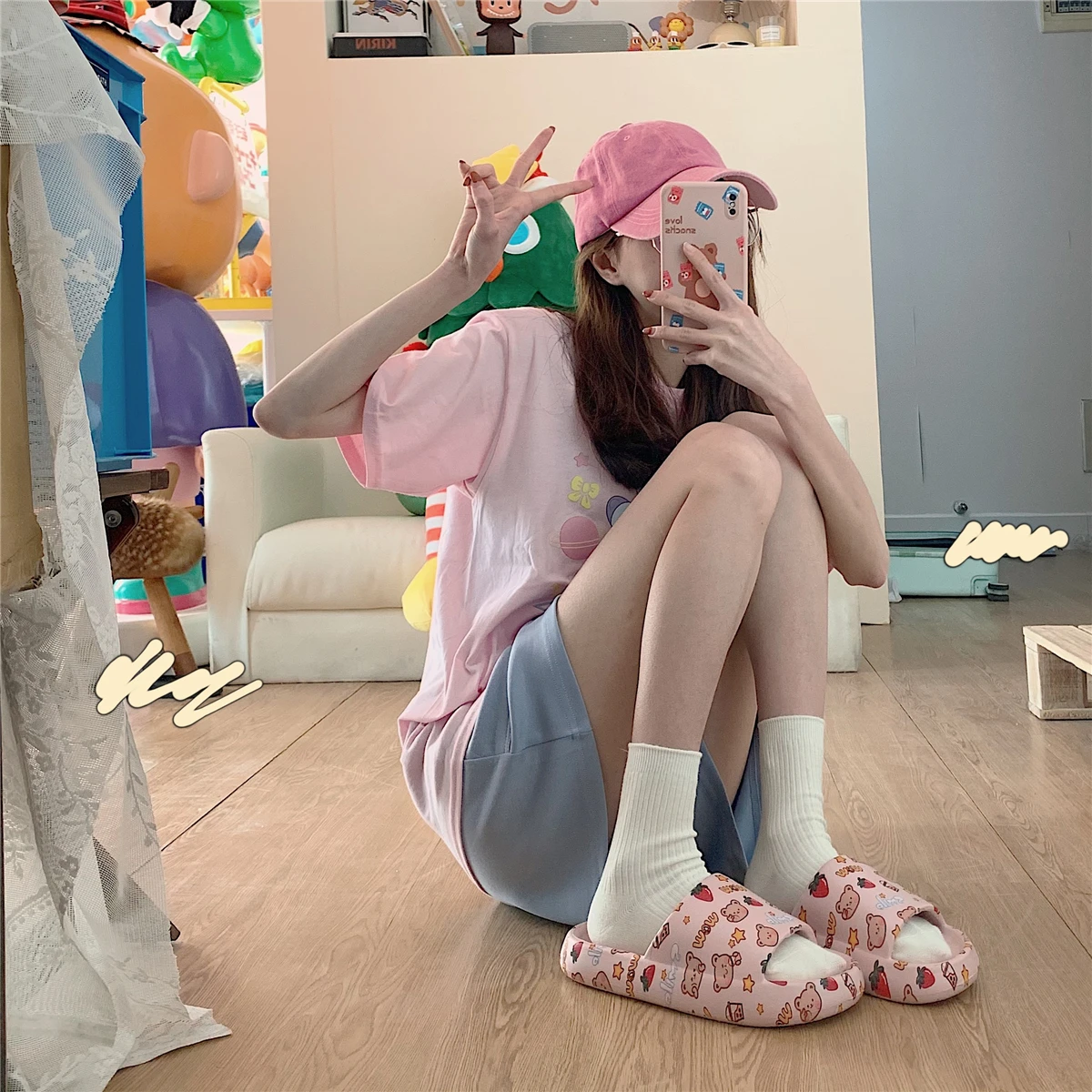 

Cute soft thick-soled household slippers, bathing in summer bathroom, non-slip wearing sandals, 3120