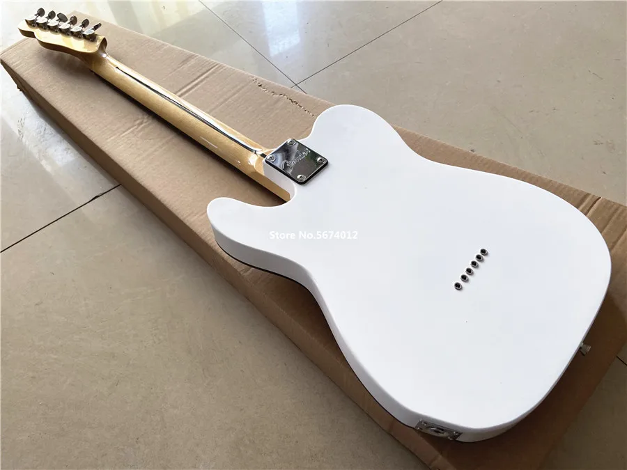 Высококачественная белая электрическая гитара под заказ, красная черепаховая пластина, может быть настроена, бесплатная доставка