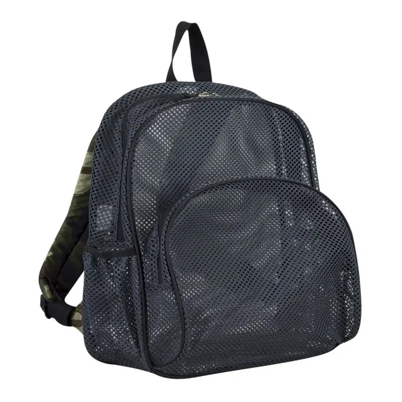 

Mesh Backpack With Adjustable Padded Shoulder Straps, Graphite & Camo