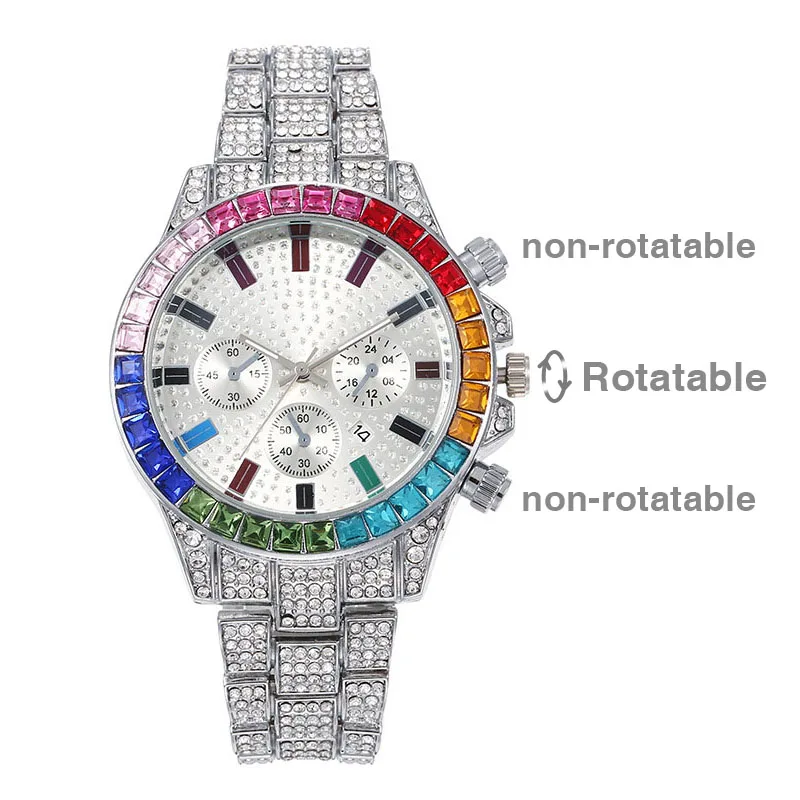 Purcolasia черный хип-хоп кубинский комплект цепочек ожерелье + часы браслет