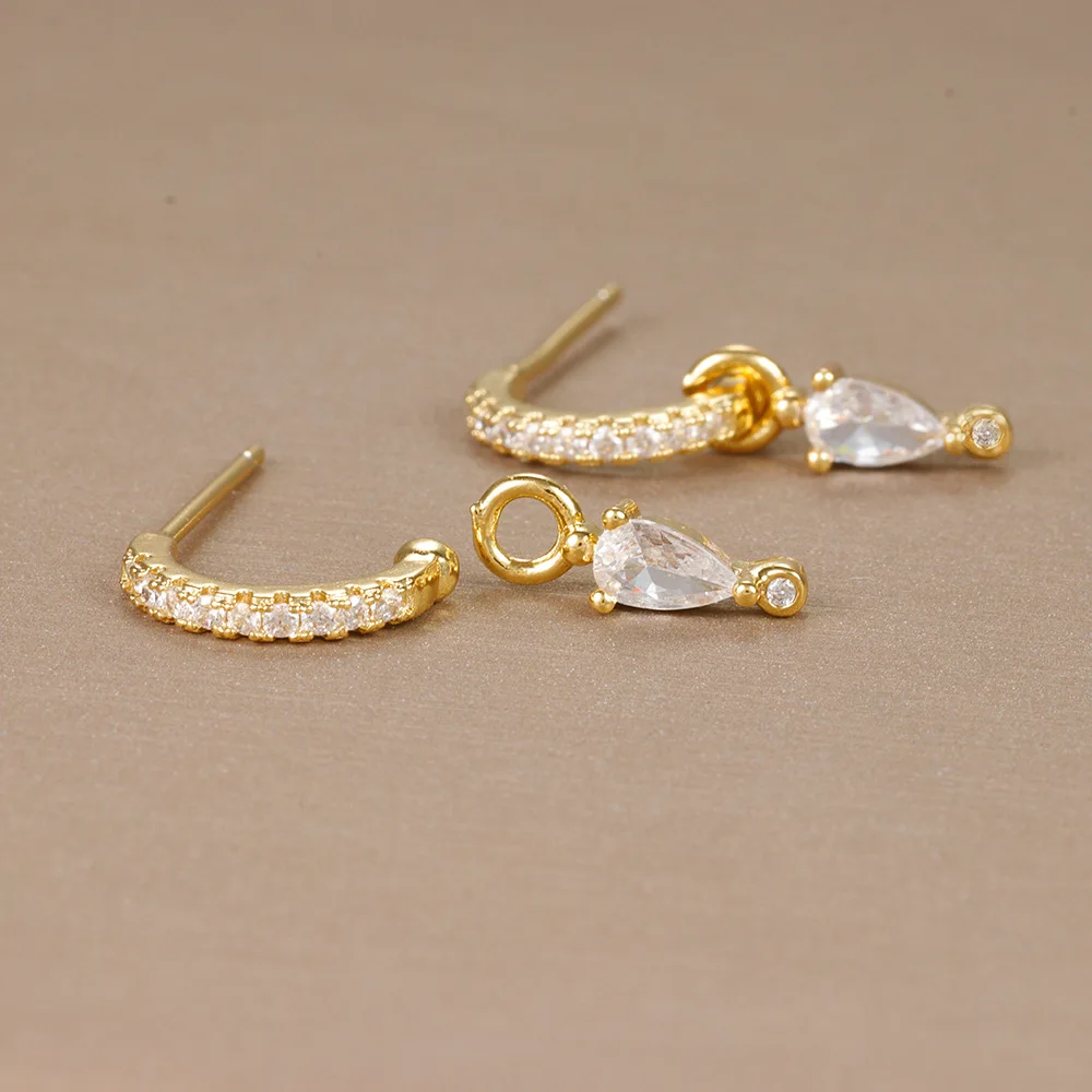 Серьги-кольца женские круглые в минималистическом стиле стильные циркониевые