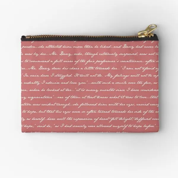 

Pride And Prejudice Quotes Zipper Pouches Small Cosmetic Packaging Key Men Women Socks Underwear Money Wallet Bag Storage