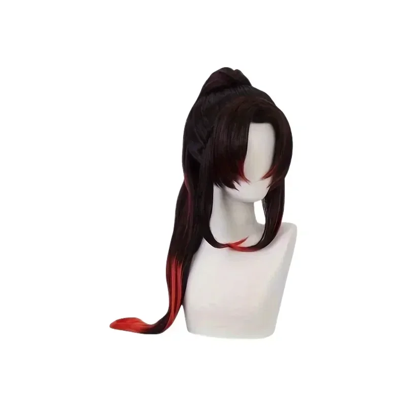 Аниме Kimetsu No Yaiba Tsugikuni Yoriichi парики для косплея мужские длинные черные красные