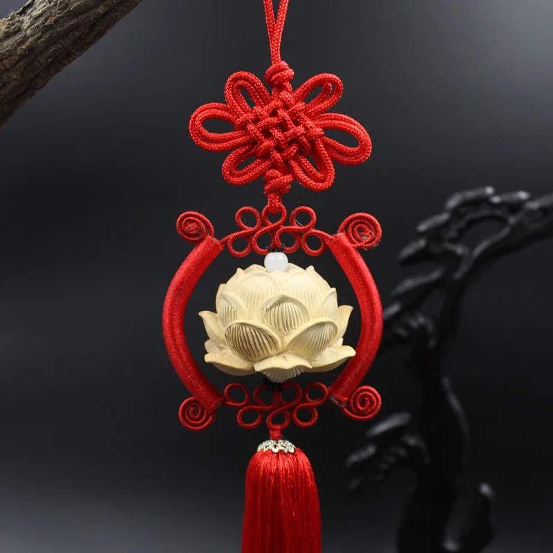

Chinese knot lotus tassel car pendant car rearview mirror decoration pendant car pendant boy girl gift souvenir