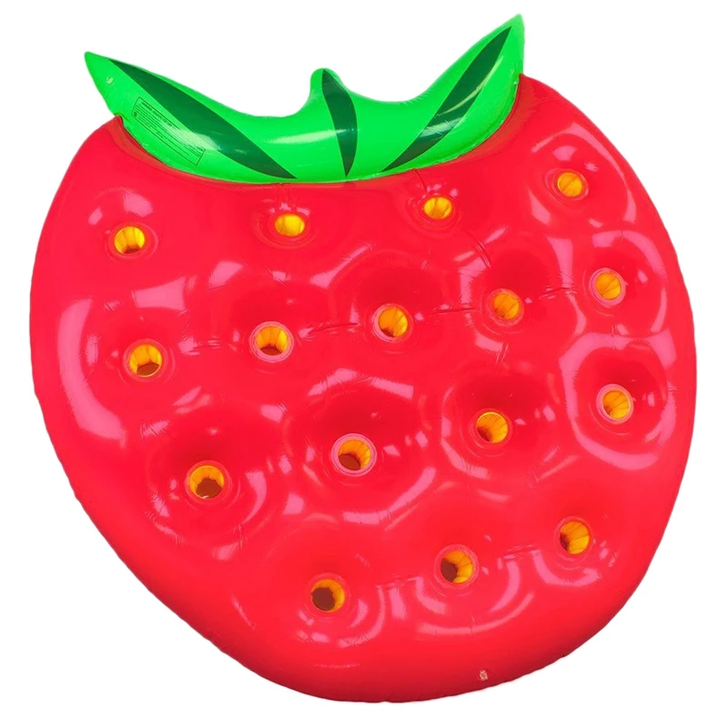 

Strawberry Pool Float 156X148cm Jumbo Fruit Inflatable Lounger - Funny Food Theme Swimming Pool Party Accessory 6P Fruit
