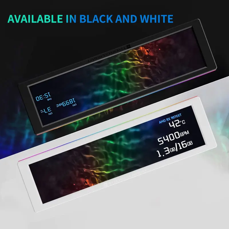 Фото Второй экран Thermalright TROFEO VISION 9.16 ARGB LCD для корпуса ПК, магнитное крепление, IPS-дисплей с разрешением 1920*480. №5