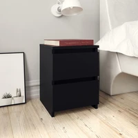 2 pcs bedside cabinet chipboard nightstands side table bedrooms furniture black 30x30x40 cm