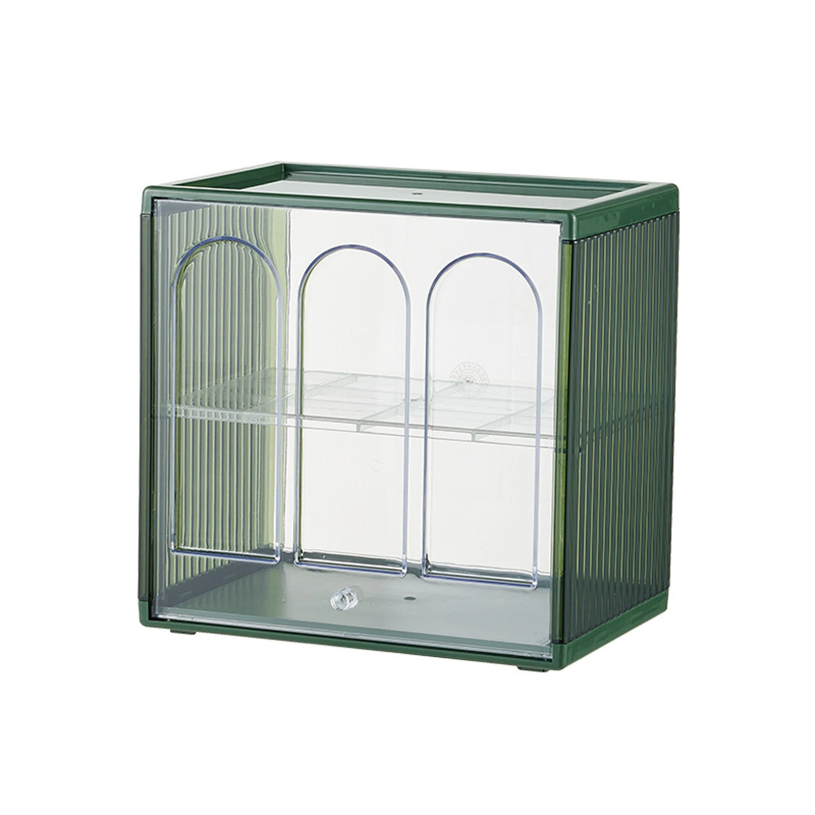 

Прозрачный ящик для хранения, Штабелируемый ящик для демонстрации с съемной разделительной панелью для инструментов для макияжа, товары дл...